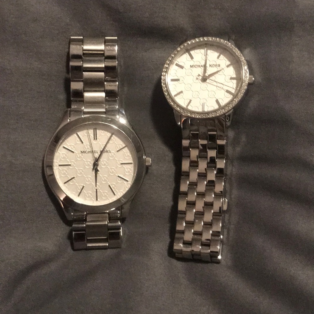 Two Women’s Michael Kors Silver Watches